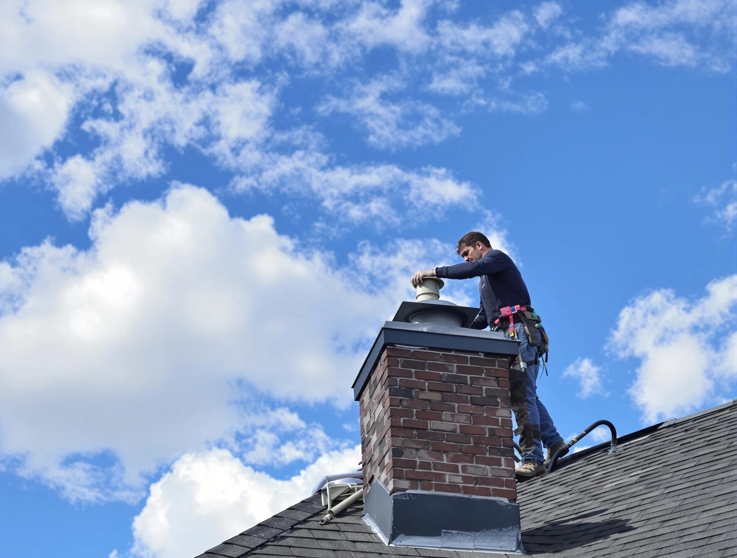 Carefree Chimney Sweep installing a sturdy chimney cap in Carefree, AZ