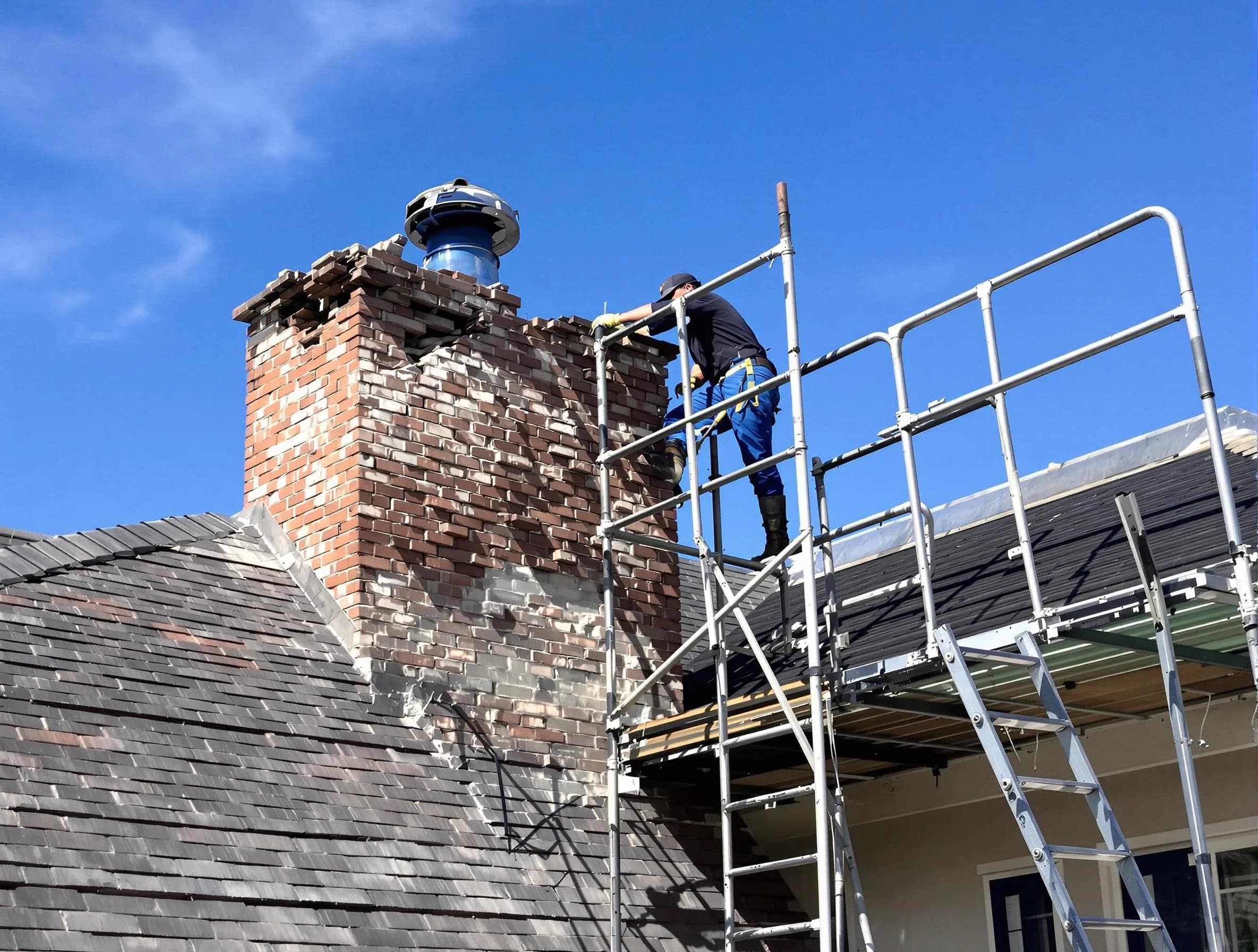 Rebuilding a chimney structure by Carefree Chimney Sweep in Carefree, AZ