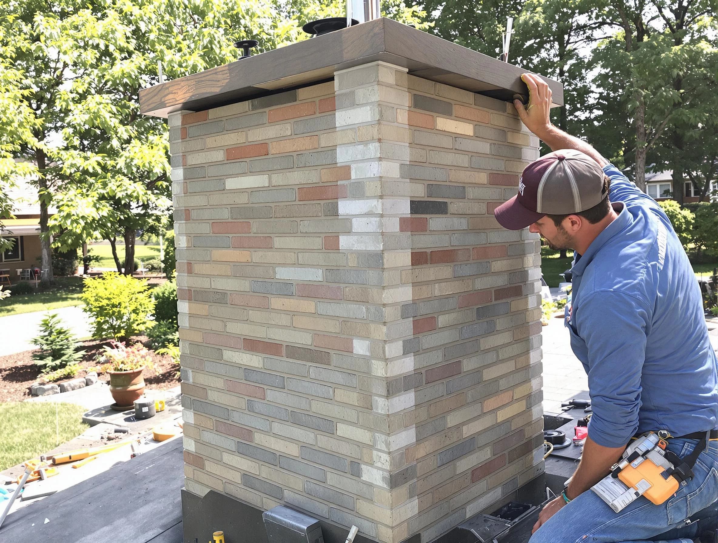 Carefree Chimney Sweep completing a modern chimney remodel in Carefree, AZ