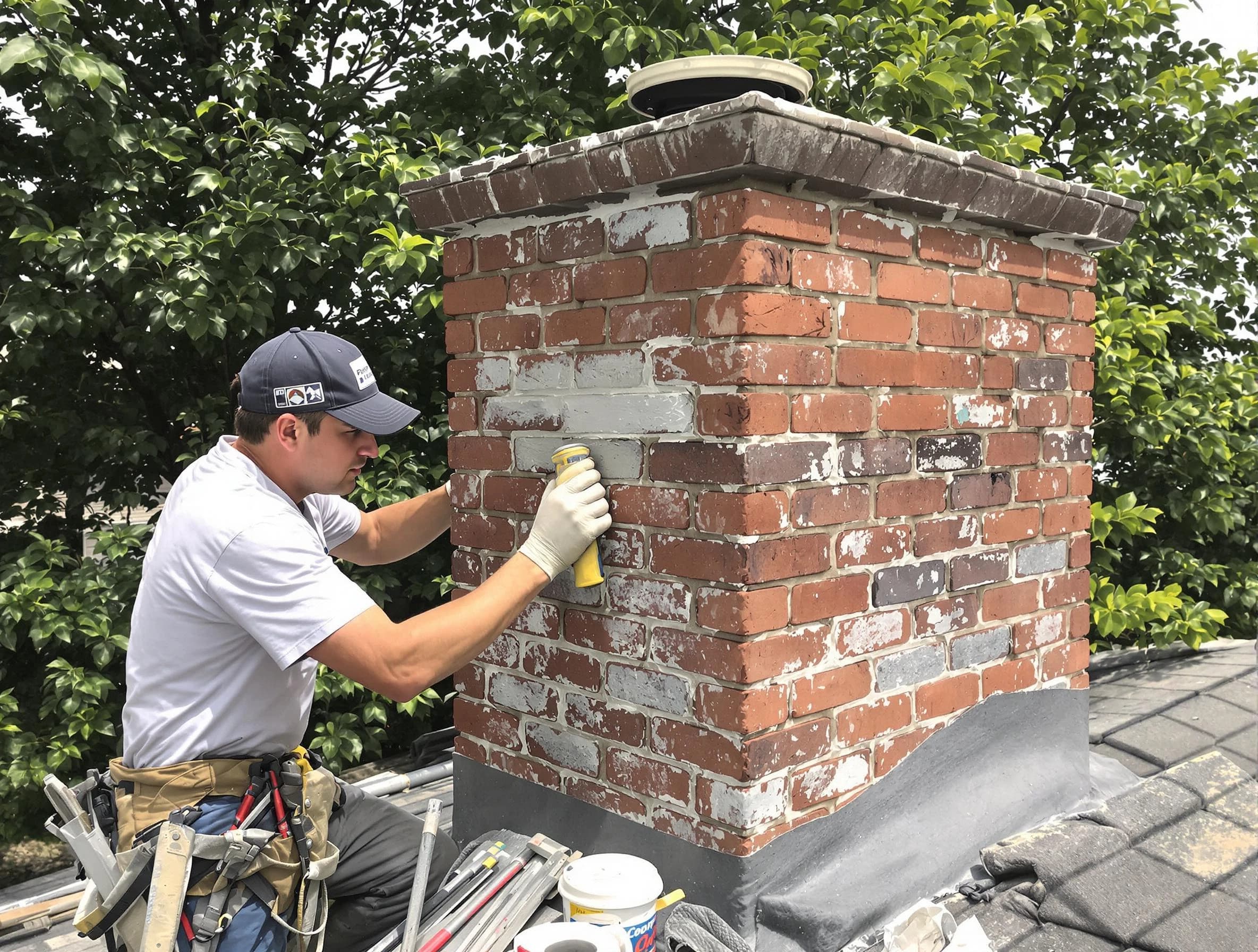 Carefree Chimney Sweep restoring an aging chimney in Carefree, AZ