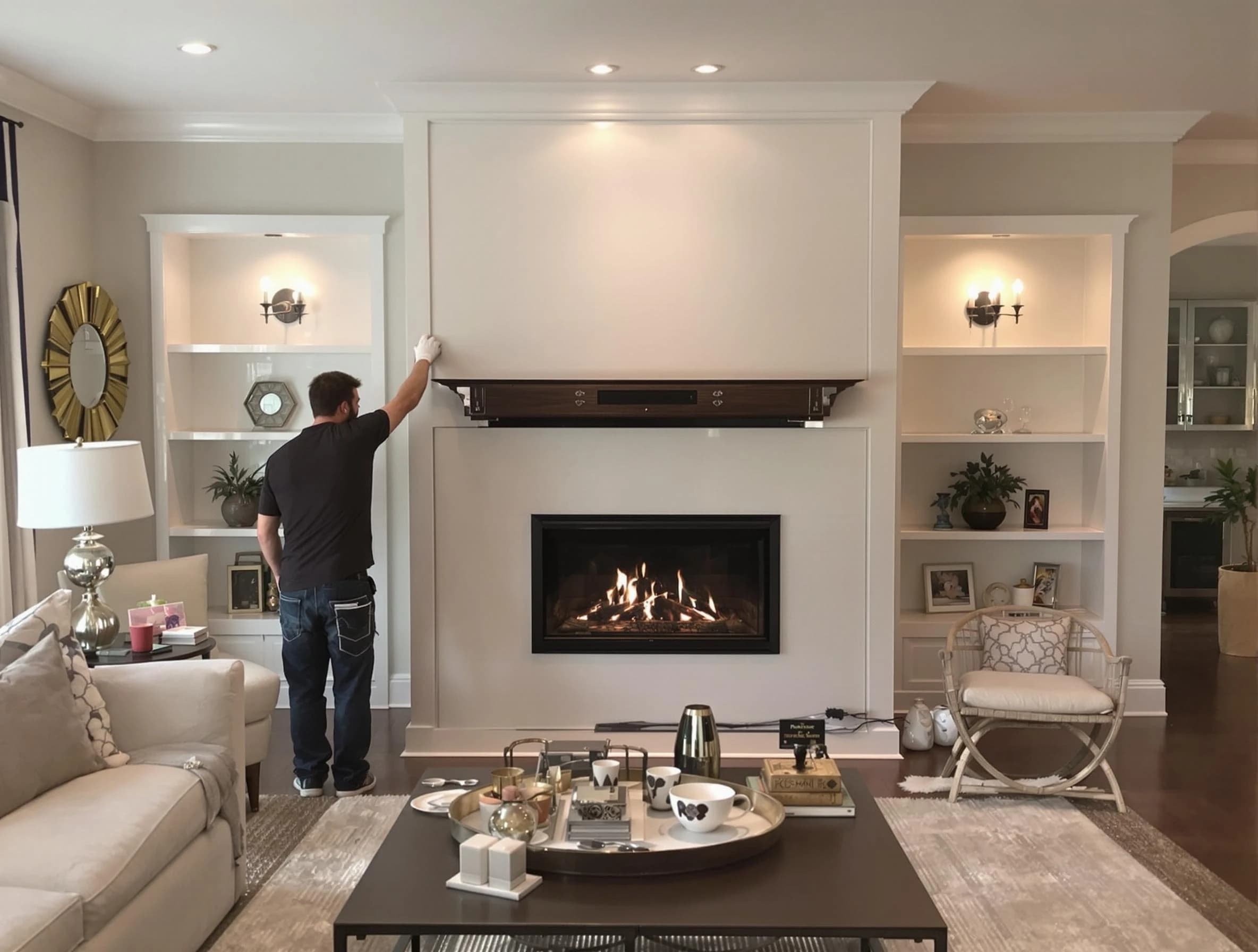 Carefree Chimney Sweep installing a new fireplace in Carefree, AZ