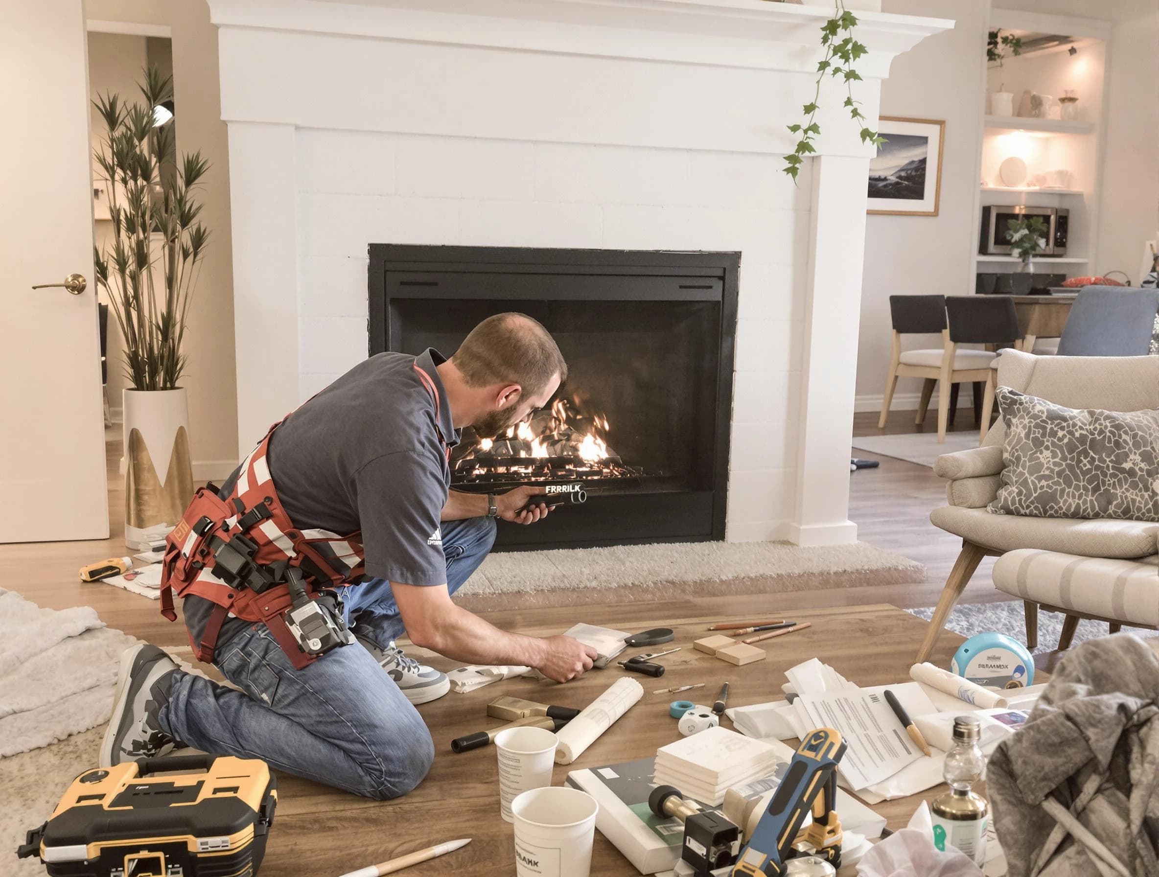 Carefree Chimney Sweep performing fireplace repair in Carefree, AZ