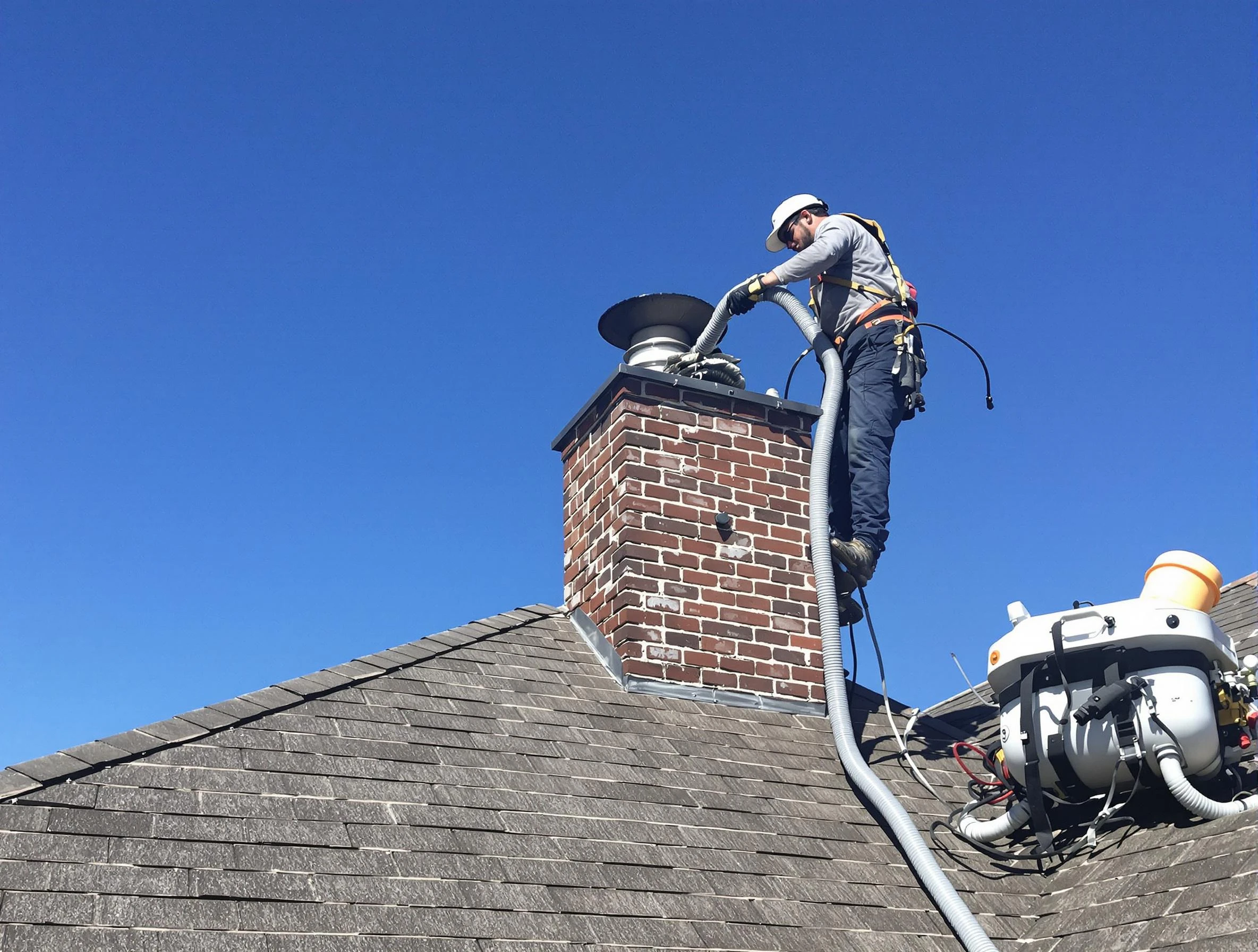 Dedicated Carefree Chimney Sweep team member cleaning a chimney in Carefree, AZ