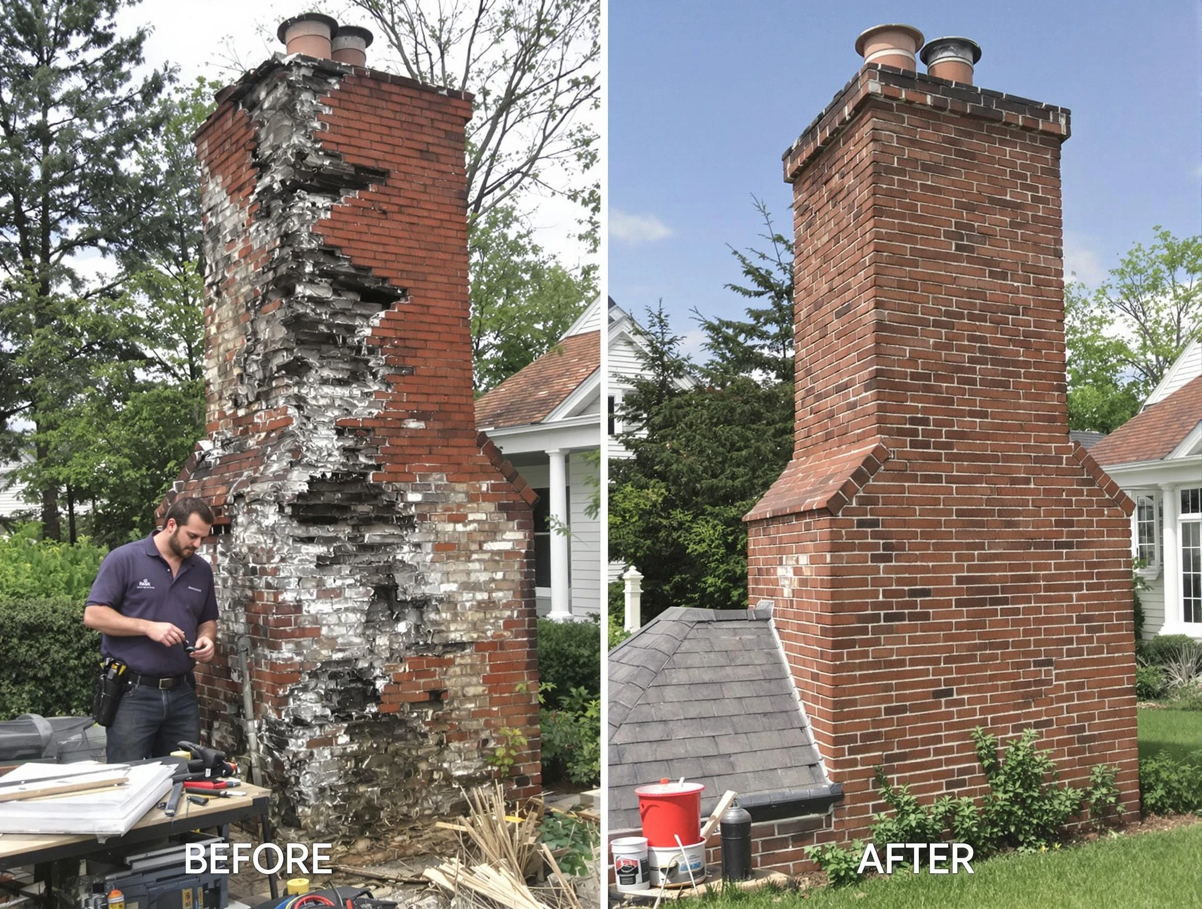 Carefree Chimney Sweep performing a full chimney restoration in Carefree, AZ