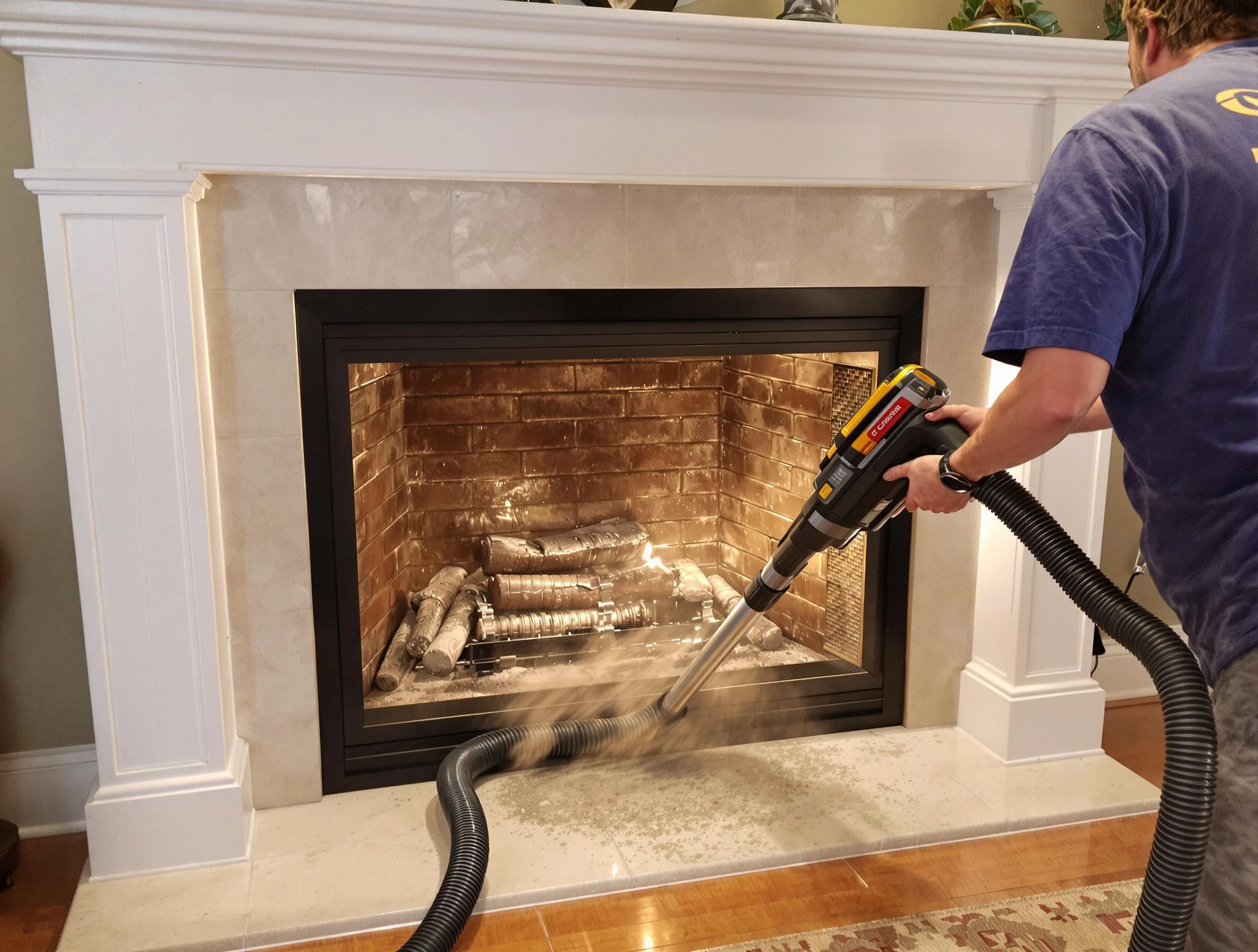 Fireplace cleaning performed by Carefree Chimney Sweep in Carefree, AZ