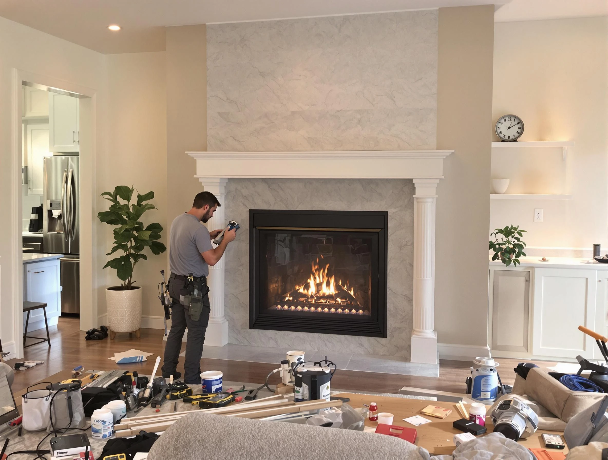 Newly installed fireplace by Carefree Chimney Sweep in Carefree, AZ