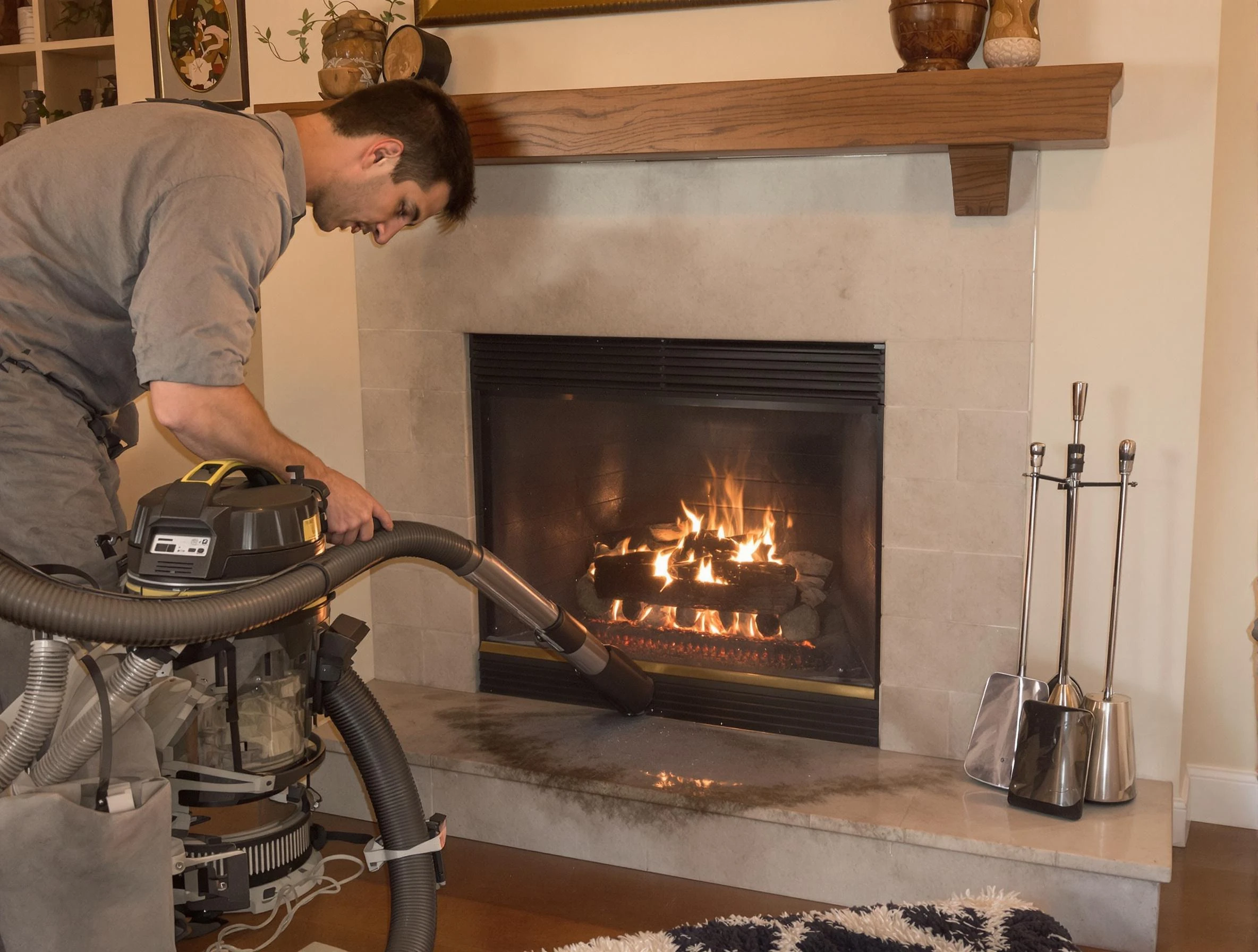 Routine fireplace upkeep by Carefree Chimney Sweep in Carefree, AZ